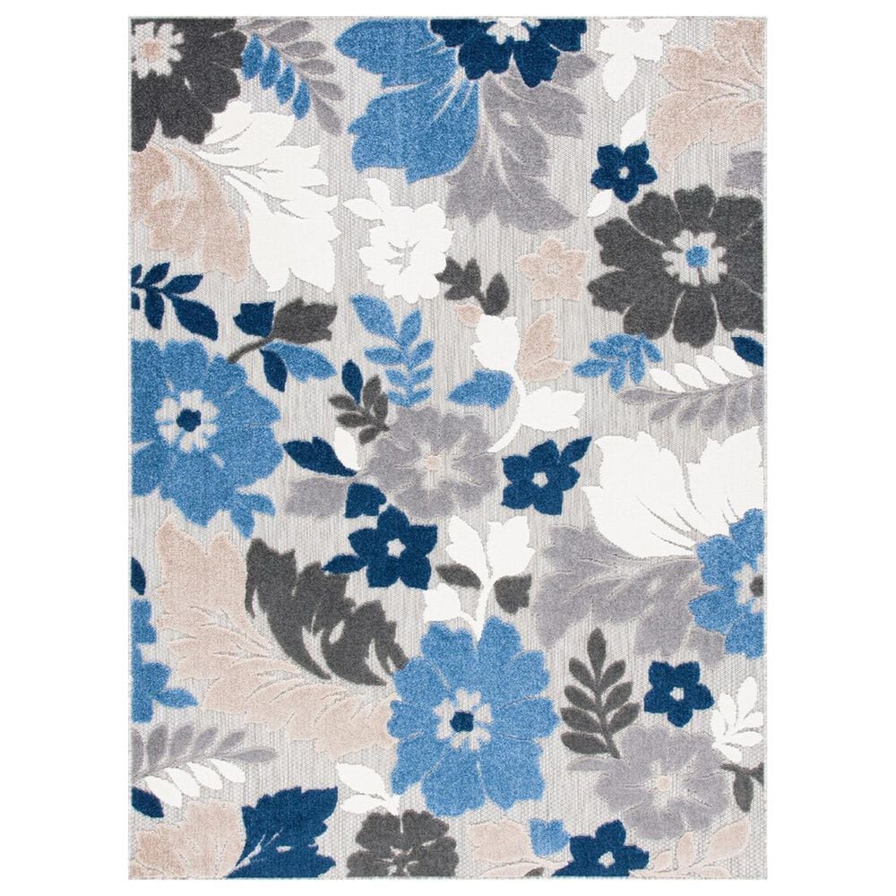 Safavieh Cabana CBN308F 8" x 10" Grey and Blue Indoor/Outdoor Area Performance Rug, , large