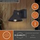 Vaxcel Sumner 1-Light Outdoor Wall Sconce Dusk-to-Dawn with GFCI Outlet in Matte Black, , large
