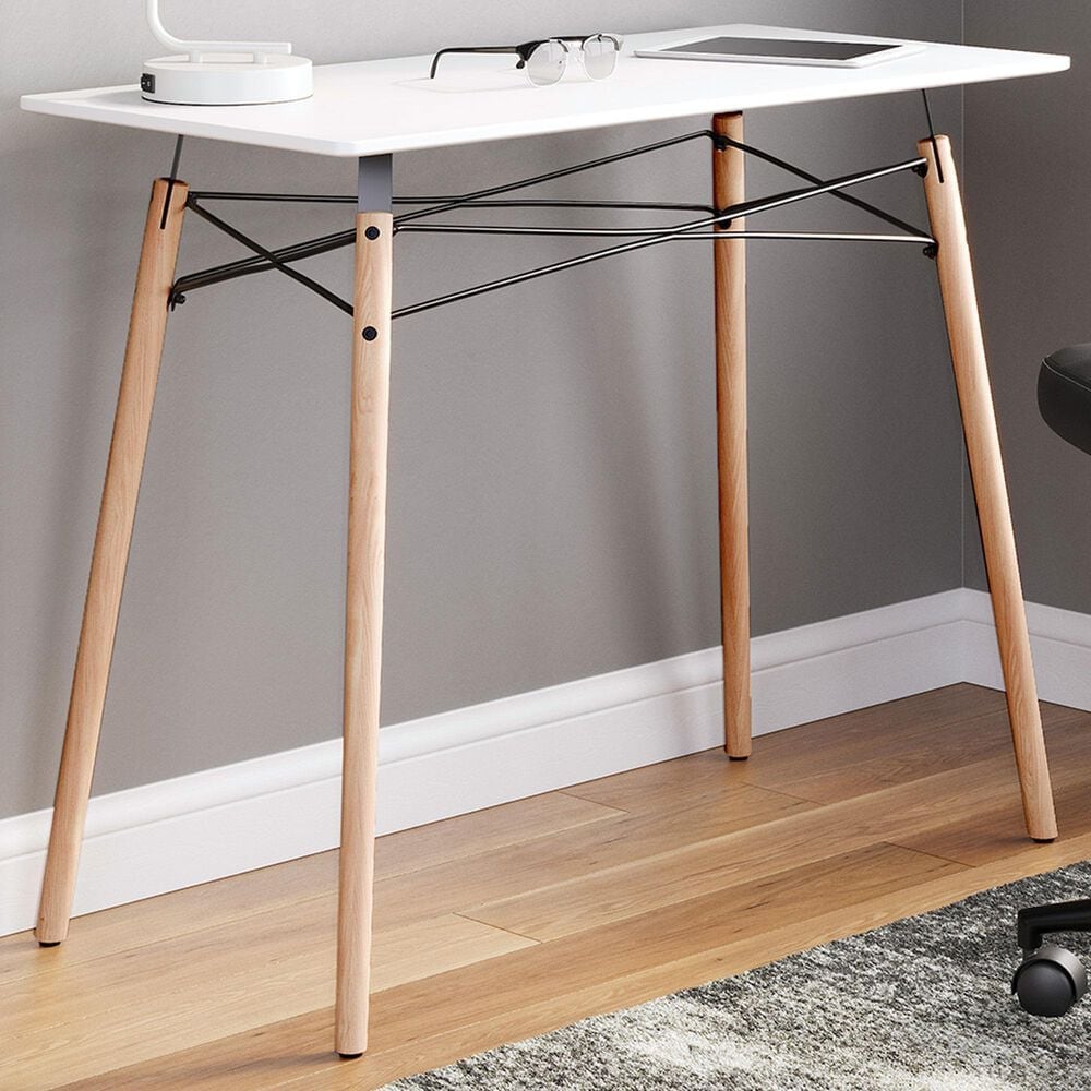 Ashley Jaspeni Writing Desk in White and Natural, , large