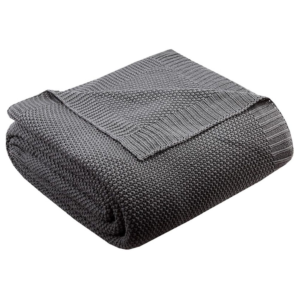 37B Bree Knit Blanket in Charcoal, , large