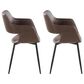 LumiSource Margarite Contemporary Dining/accent Chair in Black Metal and Espresso Faux Leather by LumiSource - Set of 2, , large