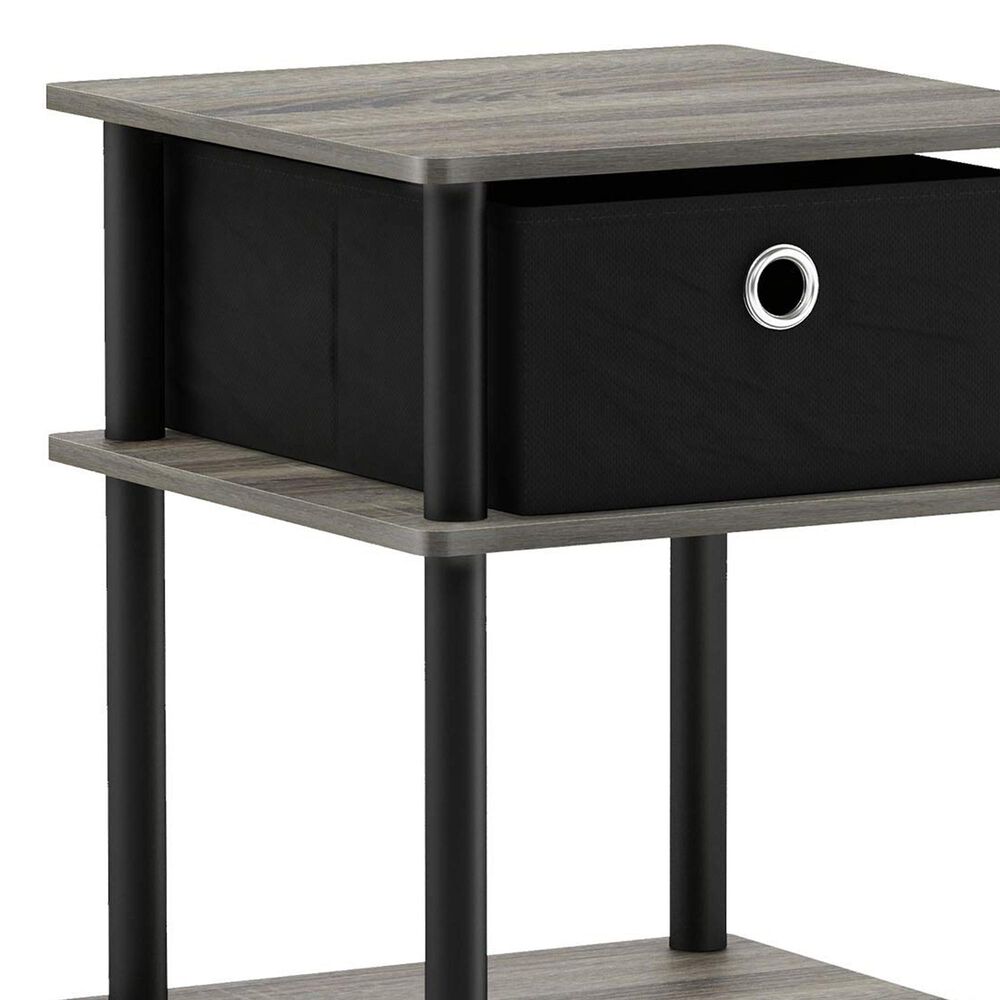 HOMLUX Turn-N-Tube End Table in French Oak and Black, , large