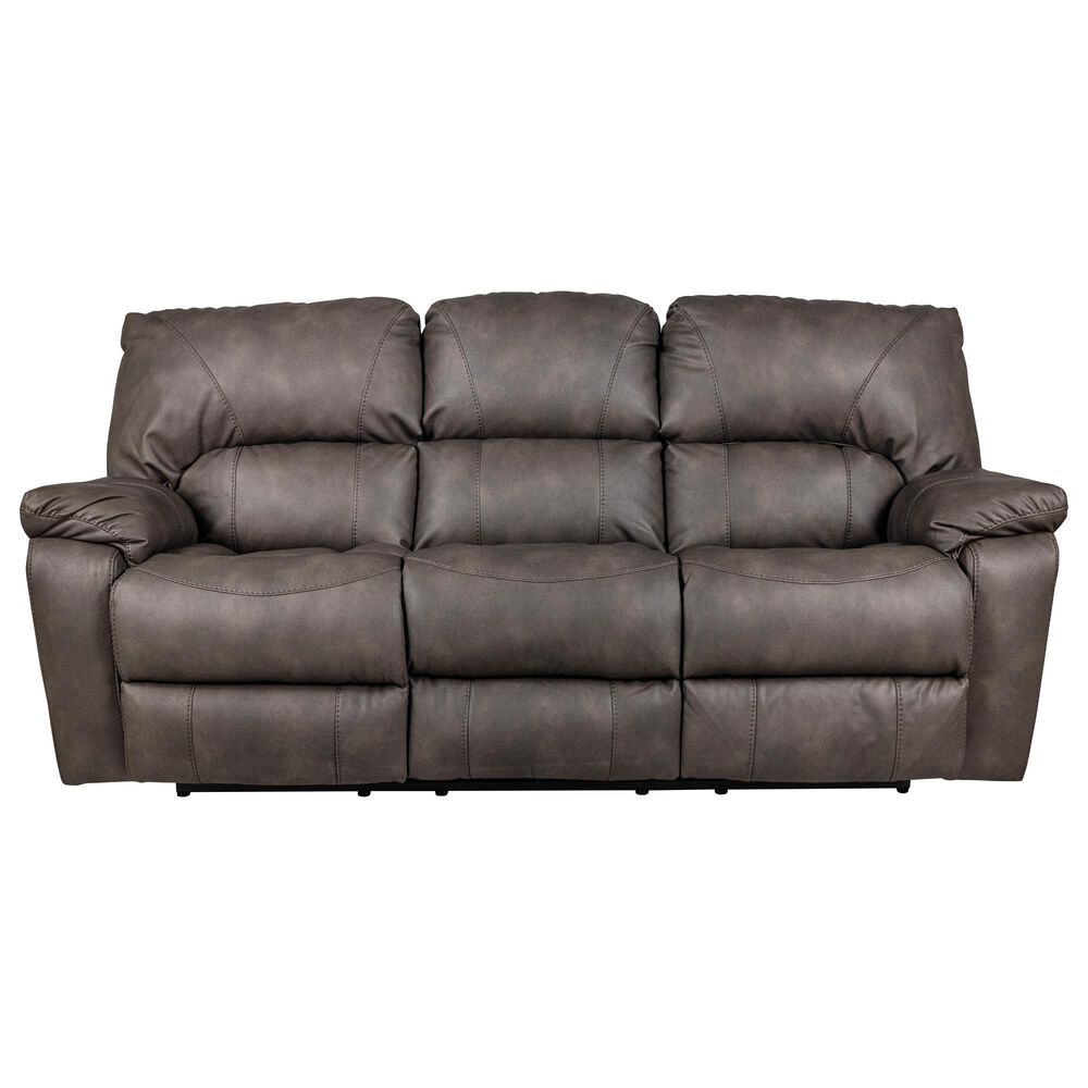 HomeStretch Rhino Manual Reclining Sofa in Pewter, , large