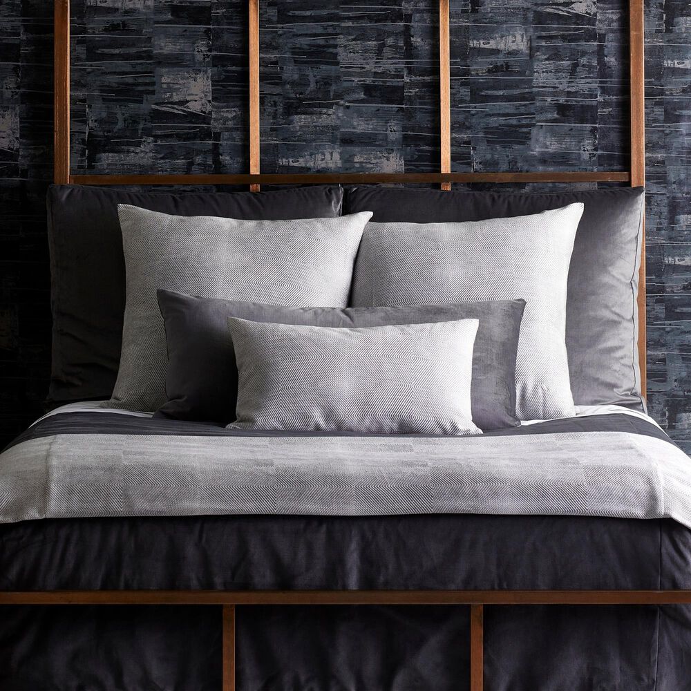 Ann Gish Modern Velvet King Coverlet in Charcoal, , large