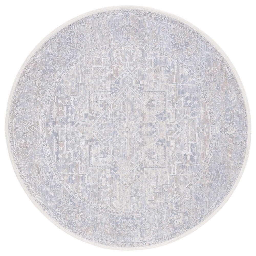 Safavieh Marmara 6"7" Round Beige, Grey and Blue Area Rug, , large