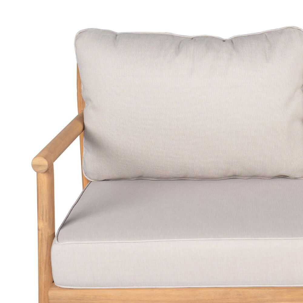 Hearth and Haven Outdoor Loveseat with Cushions and Teak Frame in Beige, , large