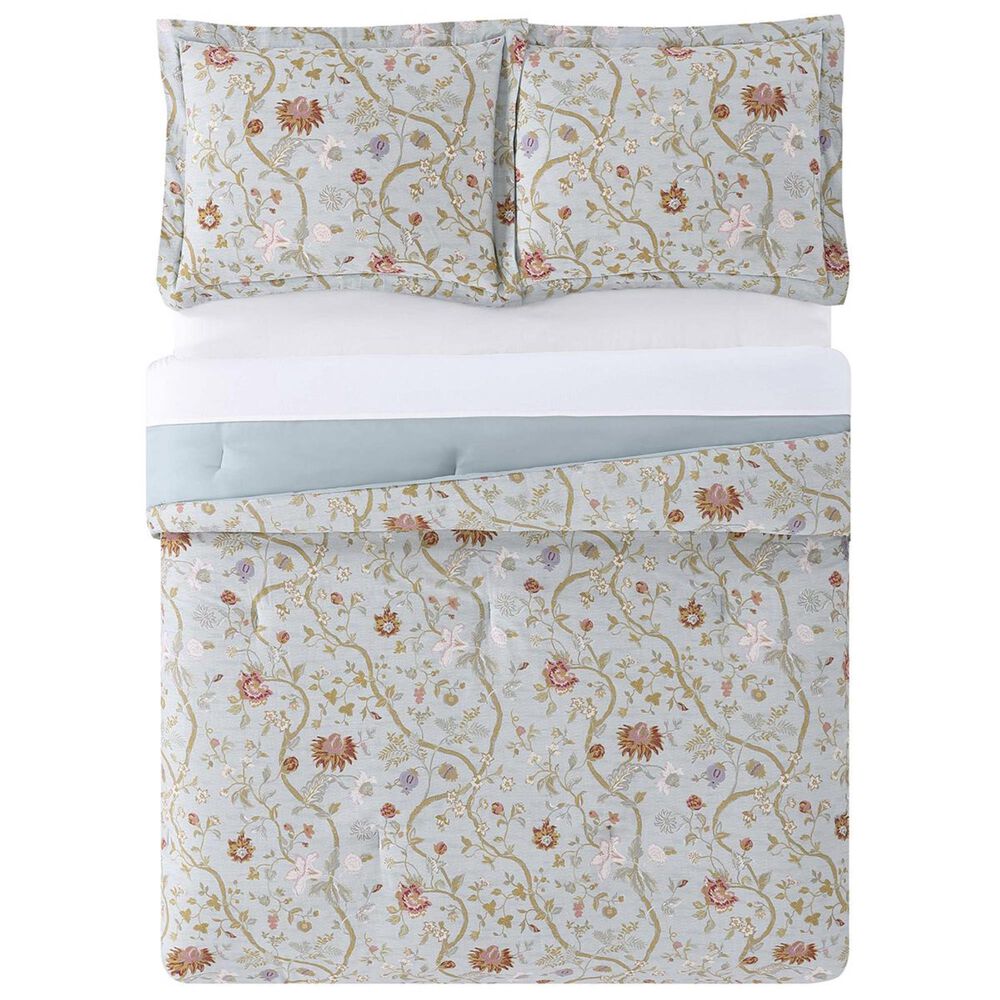 Pem America Style 212 3-Piece Full/Queen Bedford Comforter Set in Blue  and  Blush, , large