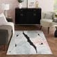 Nourison Silk Shadows 7"9" x 9"9" Blue, Black and Pink Area Rug, , large