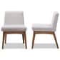 Baxton Studio Nexus Side Chair with Greyish Beige Cushion in Walnut Brown (Set of 2), , large