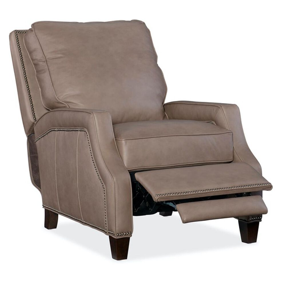 Hooker Furniture Leather Manual Recliner in Aspen Lenado, , large