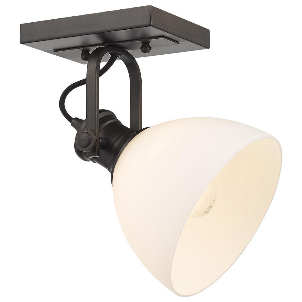Golden Lighting Hines 1-Light Semi Flush in Rubbed Bronze with Opal Glass, , large