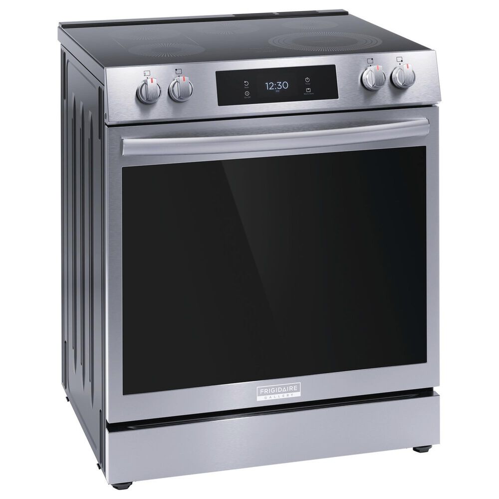 Frigidaire Gallery 3 Piece Kitchen Package with 27.8 Cu. Ft. French Door Refrigerator, 30&quot; Front Control Electric Range with Total Convection, and Built-In Bar Handle Dishwasher with CleanBoost in Stainless Steel, , large