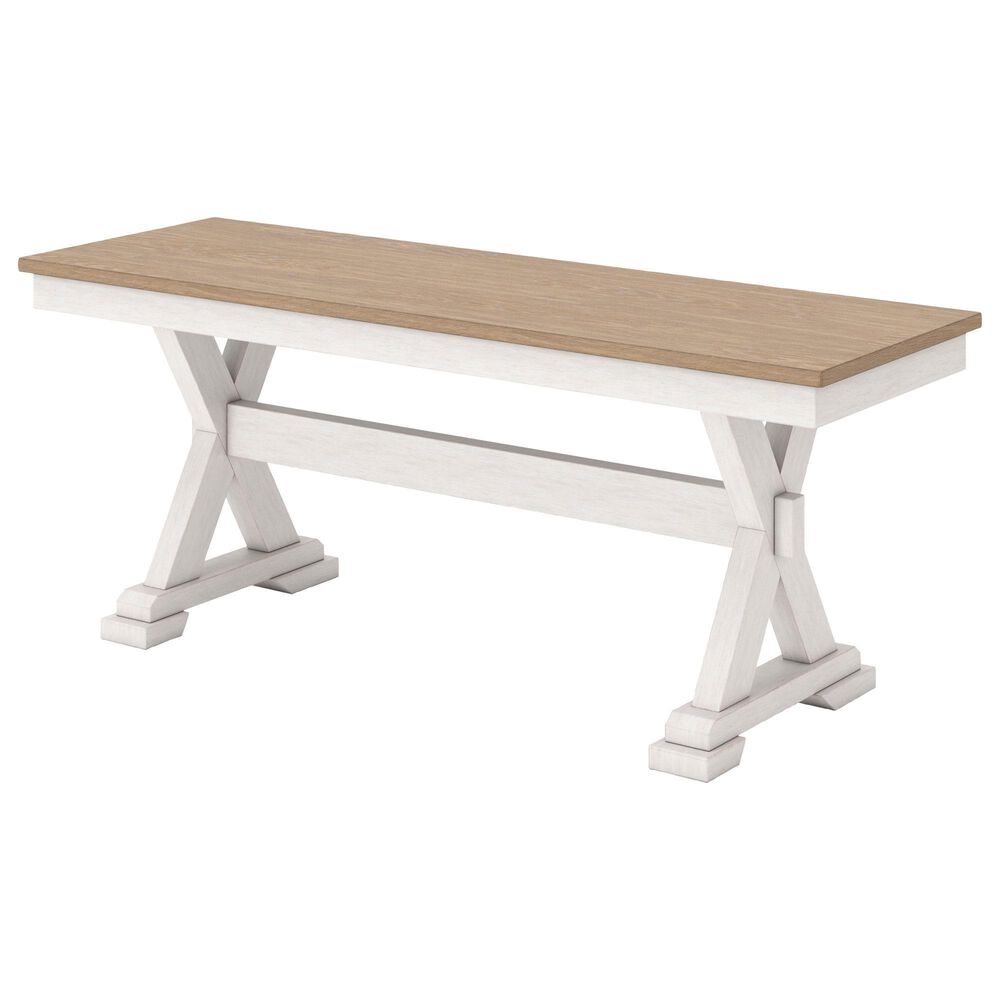 Ashley Purlaney Large Dining Bench in Antique White and Natural, , large