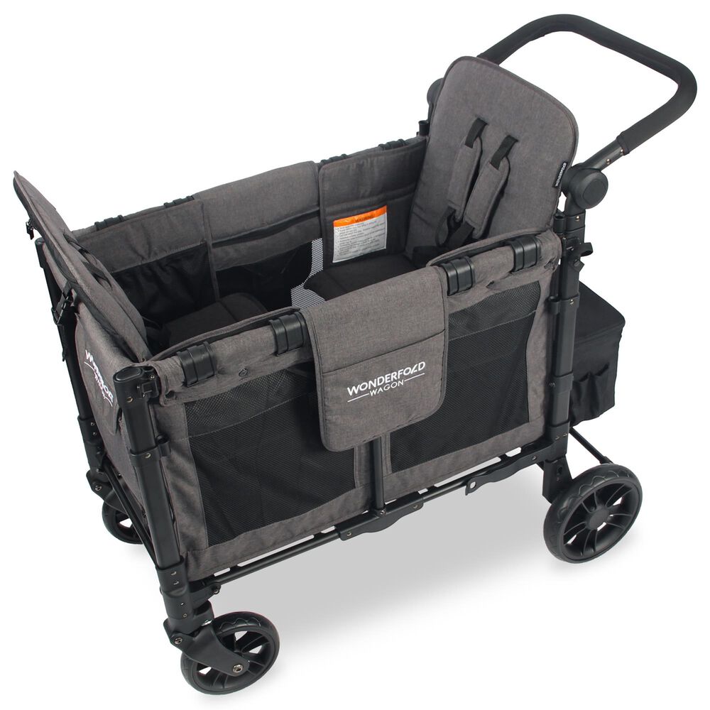 Wonderfold Elite Double Stroller Wagon in Charcoal Gray, , large