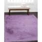 Linon Maven Faux Rabbit 5" x 7" Lavender Area Rug, , large