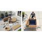 Hearth and Haven Outdoor Armchair with Curved Armrests and Espresso Wicker in Gray, , large