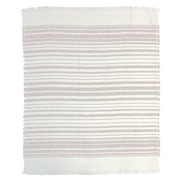 BCP Home 50" x 60" Rolled Stripe Throw Blanket in Cream and Tan, , large