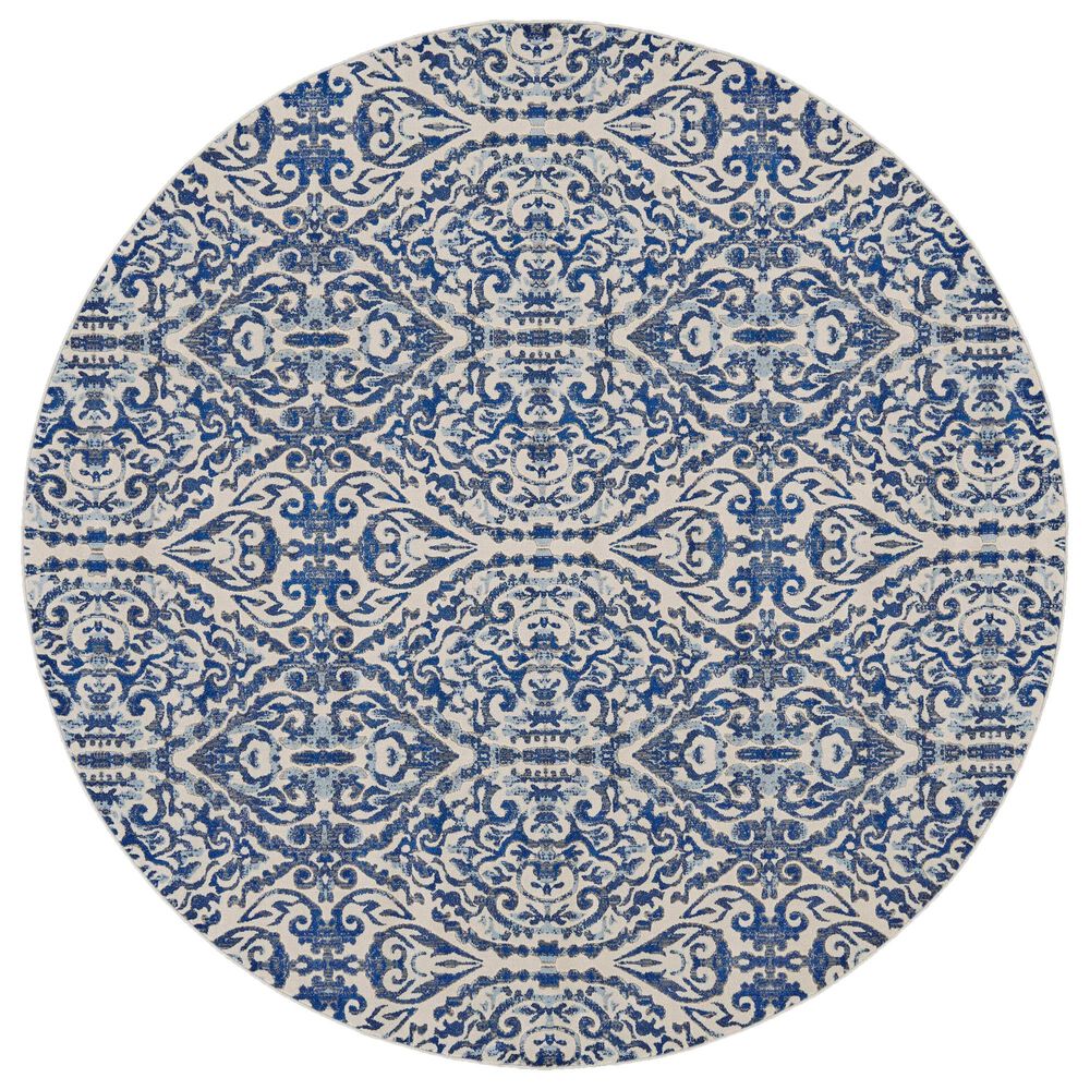 Feizy Rugs Milton 3466F 8'9" Round Royal Area Rug, , large