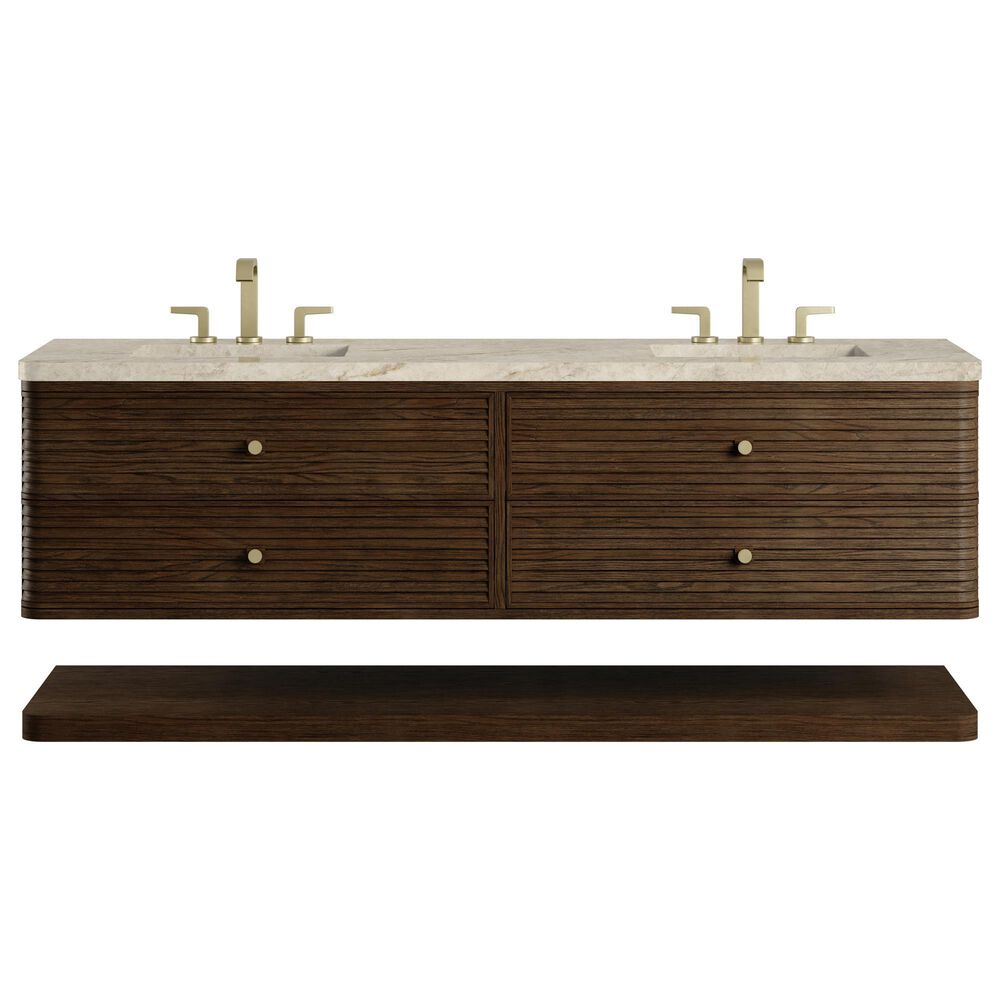 James Martin Allamari 72" Double Bathroom Vanity in Sable with 3 cm Tajnar Eclos Top and Rectangular Sinks, , large