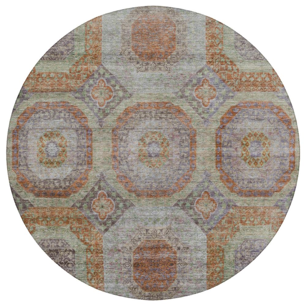 Dalyn Rug Company Karaj KJ6 8" Round Paprika Indoor/Outdoor Area Rug, , large