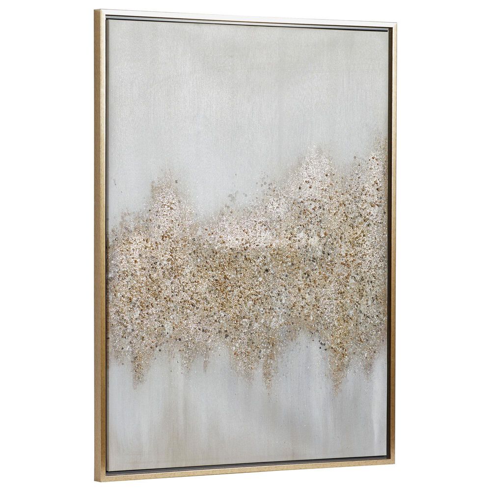 CosmoLiving by Cosmopolitan 40" x 30" Abstract Wall Art in Silver, White, Gold and Gray, , large