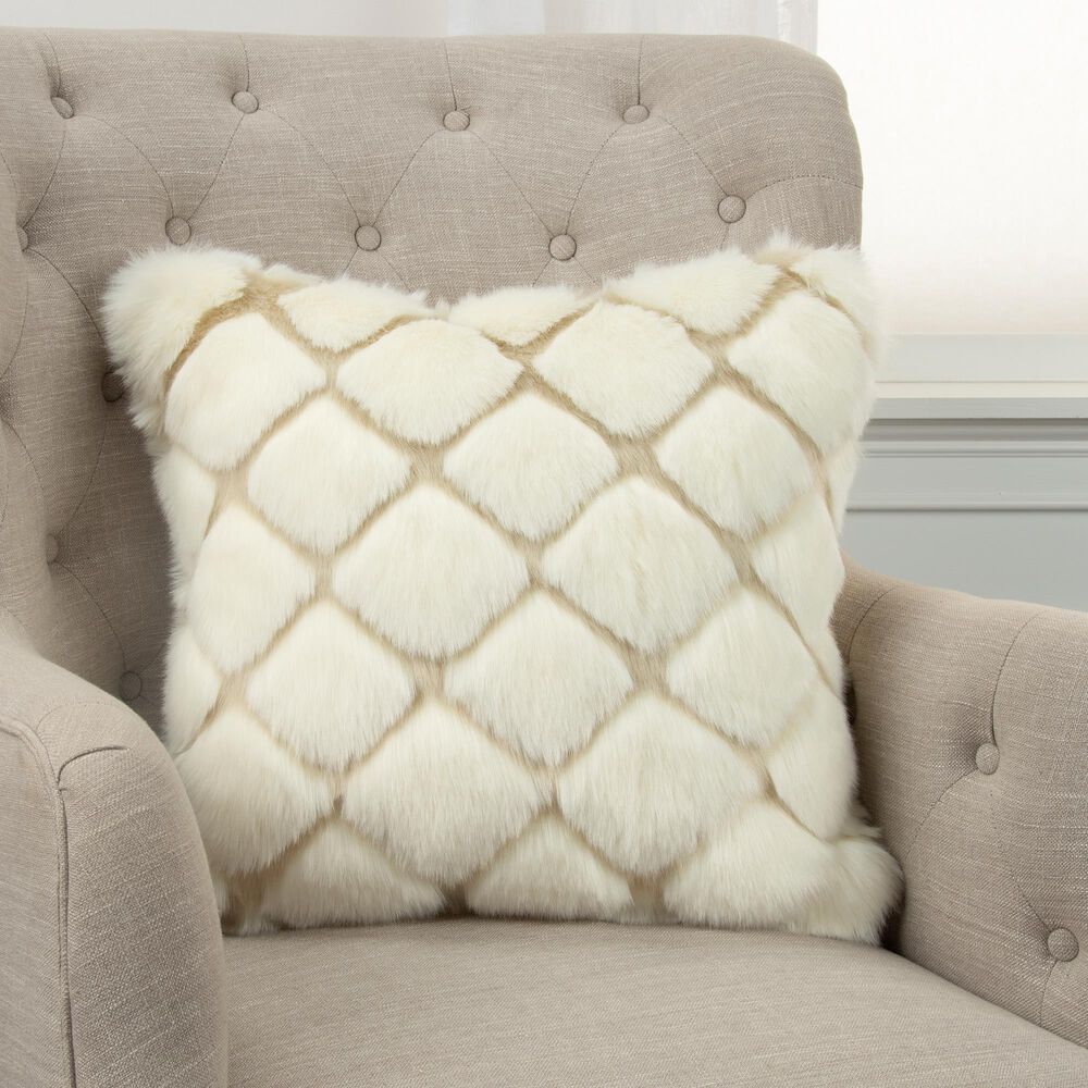 Rizzy Home Geometric 20" Down Filled Pillow in Ivory, , large