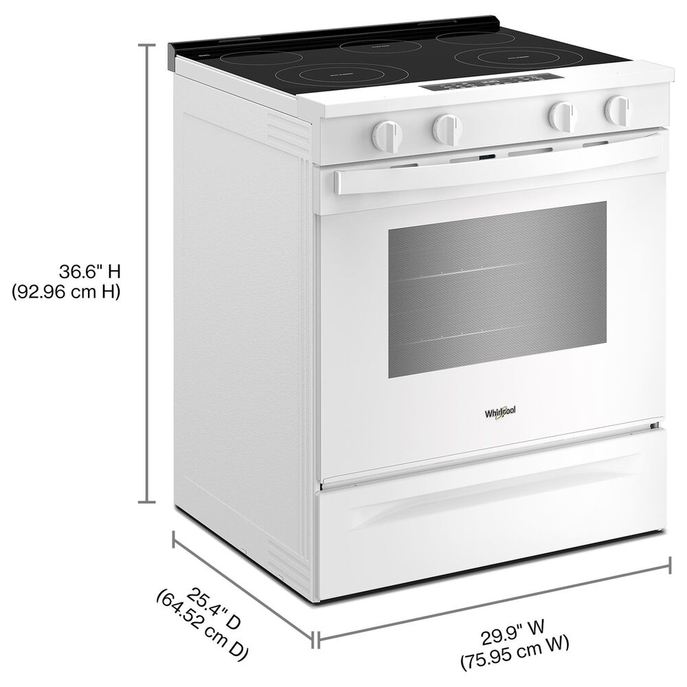 Whirlpool 30" Electric Smart Range in White, , large
