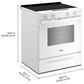 Whirlpool 30" Electric Smart Range in White, , large