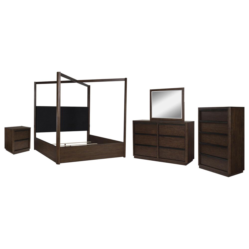 Millenium Dilenno 5-Piece King Canopy Bedroom Set in Dark Brown, , large