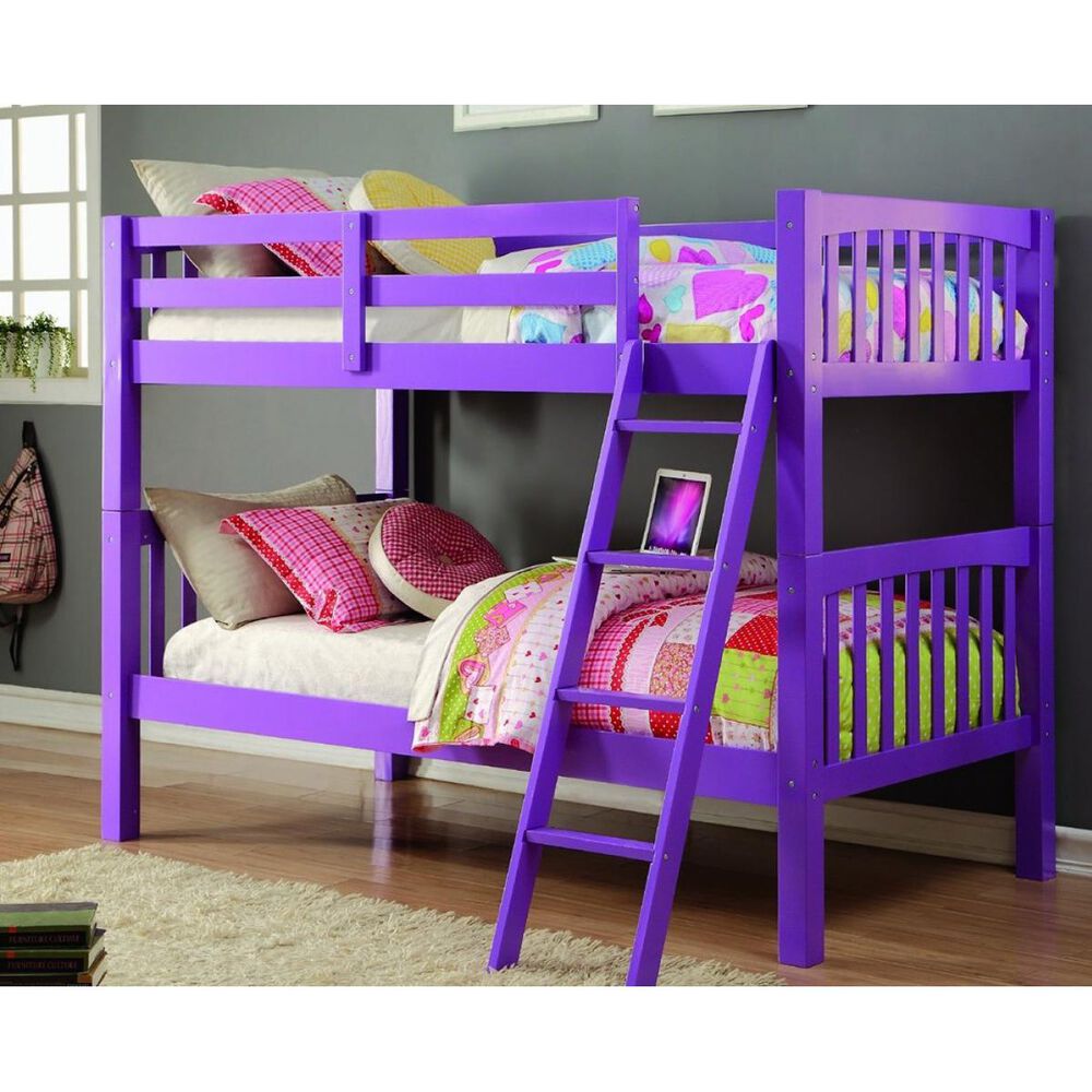 Cambria Designs Twin over Twin Bunk Bed in Grape, , large