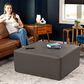 Jaxx Fairlie Faux Leather Ottoman in Gunmetal, , large