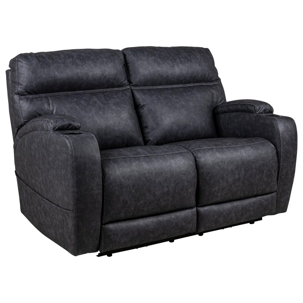 HomeStretch Jaguar Triple Power Loveseat in Graphite, , large