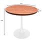 Leisuremod Bristol 36" Round Dining Table with MDF Top in White and Cognac Brown - Table Only, , large