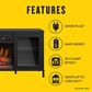 Classic Flame 56" TV Stand with Electric Fireplace in Black, , large