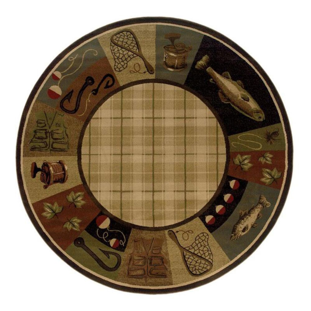 Oriental Weavers Hudson 1065B 7'8" Round Beige Area Rug, , large