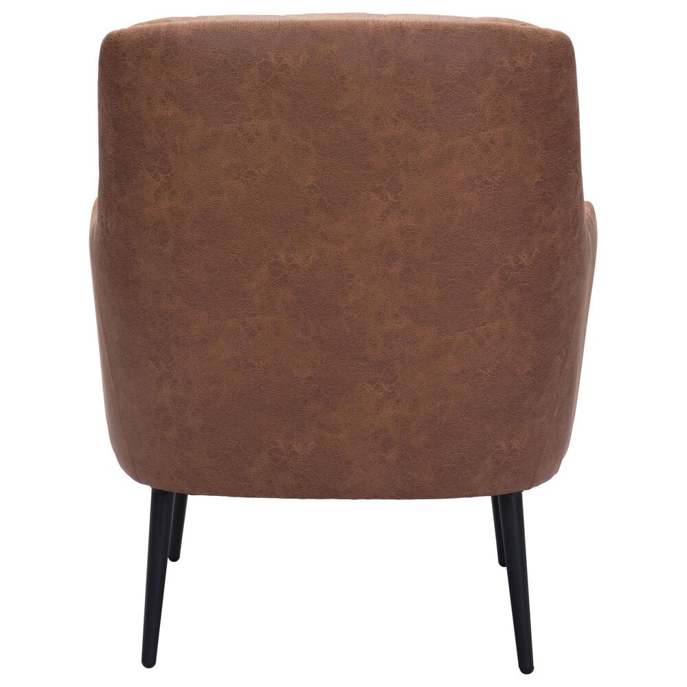 Zuo Modern Tasmania Accent Chair in Vintage Brown and Gold, , large