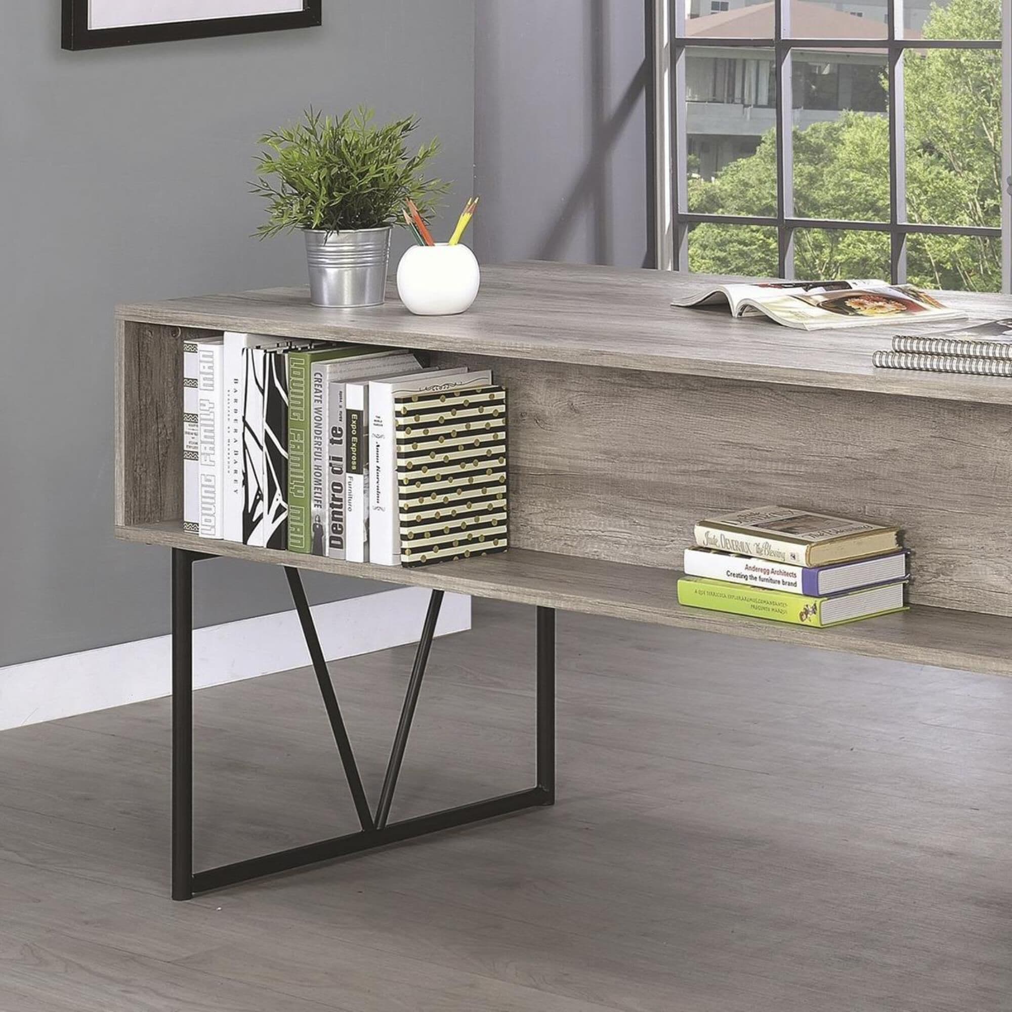 Pacific Landing Analiese Writing Desk in Gray Driftwood NFM