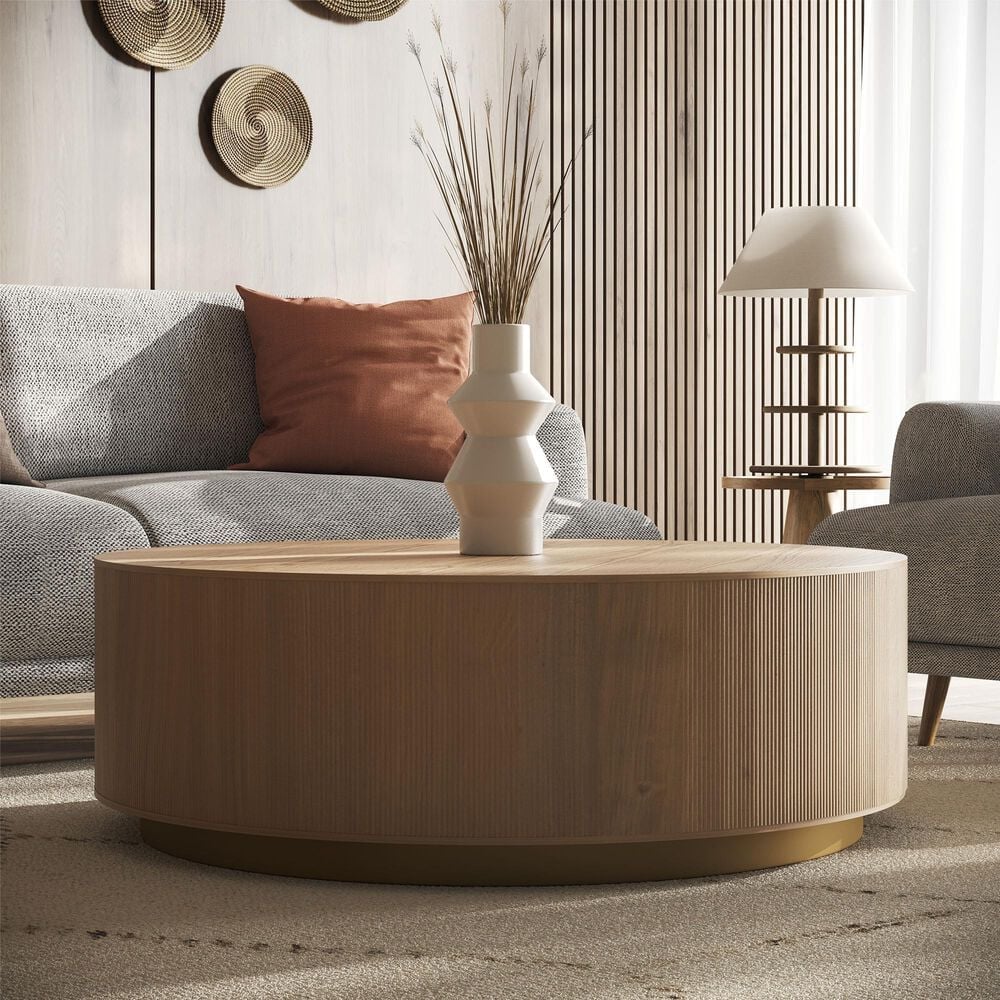 37B Kalla Coffee Table in Natural and Brushed Gold, , large