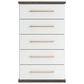 Ashley Kendanport Queen Upholstered Bed with Dresser, Chest, and Two Nightstands in Brown and White, , large