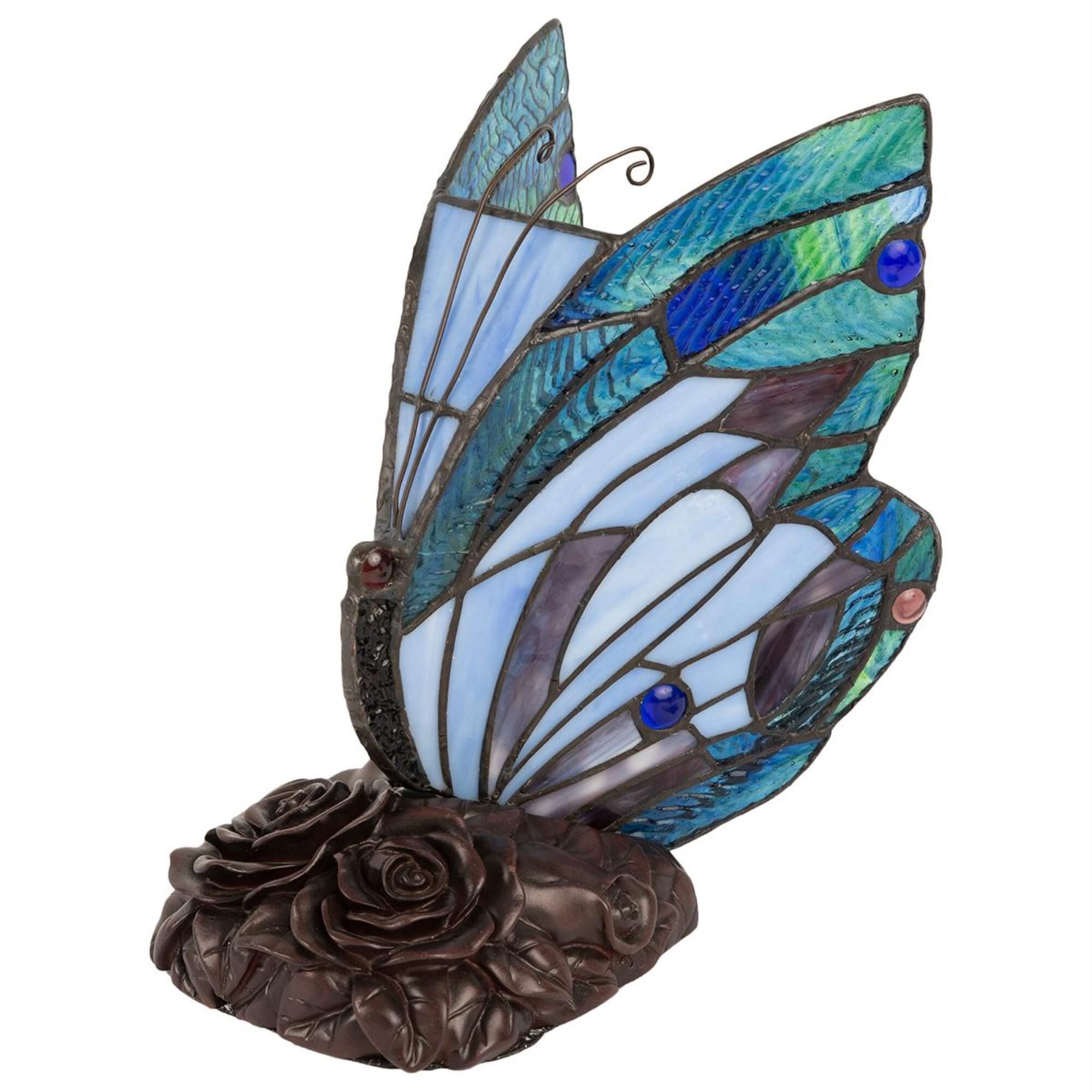 Timberlake Tiffany Butterfly Lamp in Stained Glass NFM