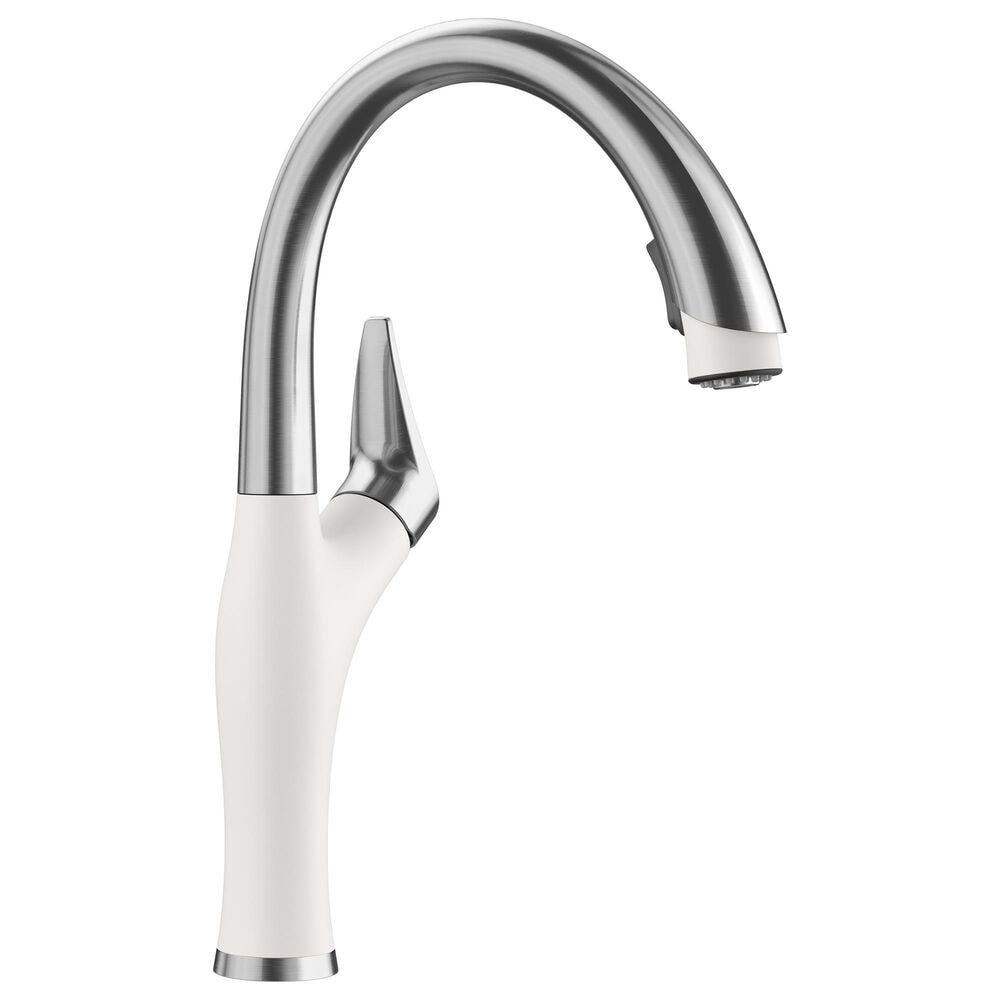 Blanco Artona Pull-Down Kitchen Faucet 1.5 GPM in PVD Steel and White, , large