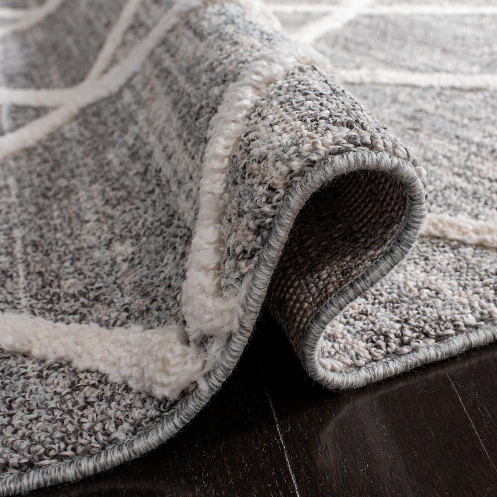Safavieh Martha Stewart Lucia Shag MSR0720A 5&#39;1&quot; x 7&#39;6&quot; White and Light Grey Area Rug, , large