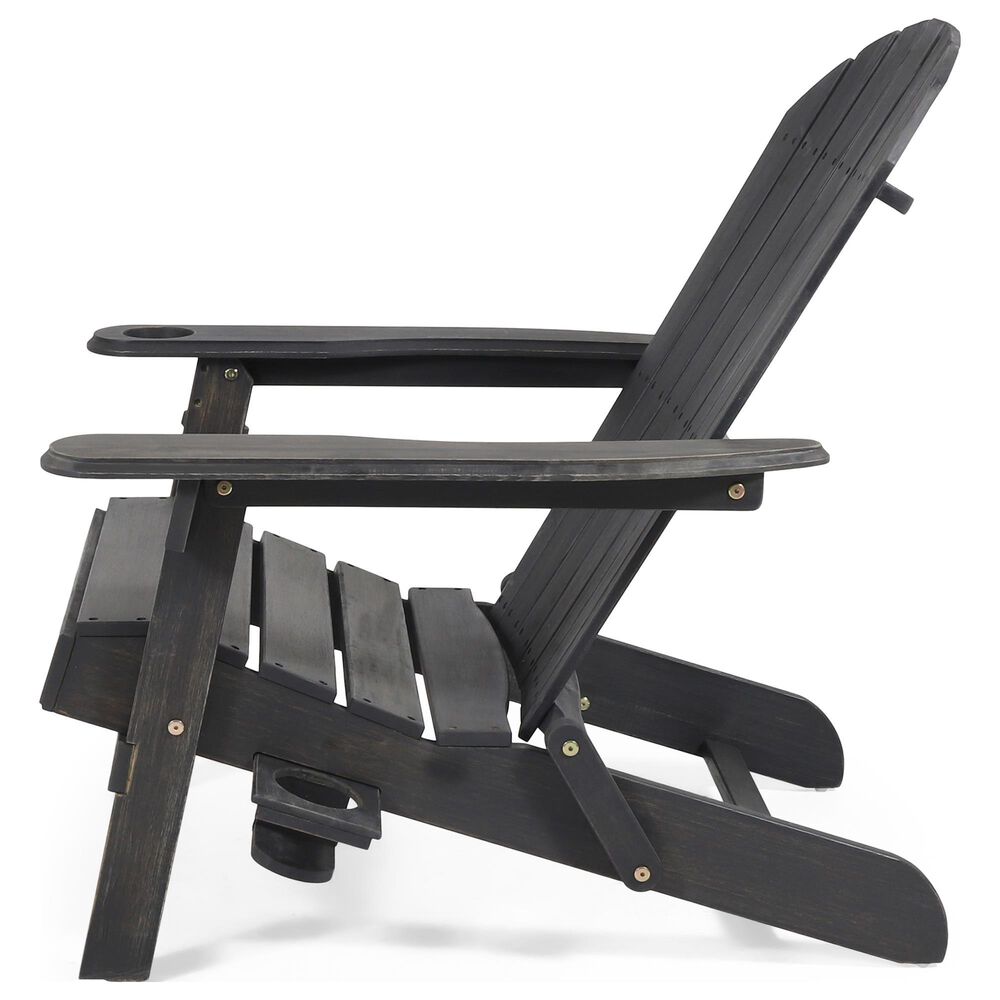 Hearth and Haven Bellwood Outdoor Folding Adirondack Chair in Dark Grey, , large