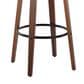 LumiSource Diana 30" Swivel Barstool with White Faux Leather Upholstery in Walnut and Black (Set of 2), , large