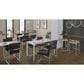 Lumisource Fuji Side Chair with Black Faux Leather Cushion in Brushed Stainless Steel (Set of 2), , large
