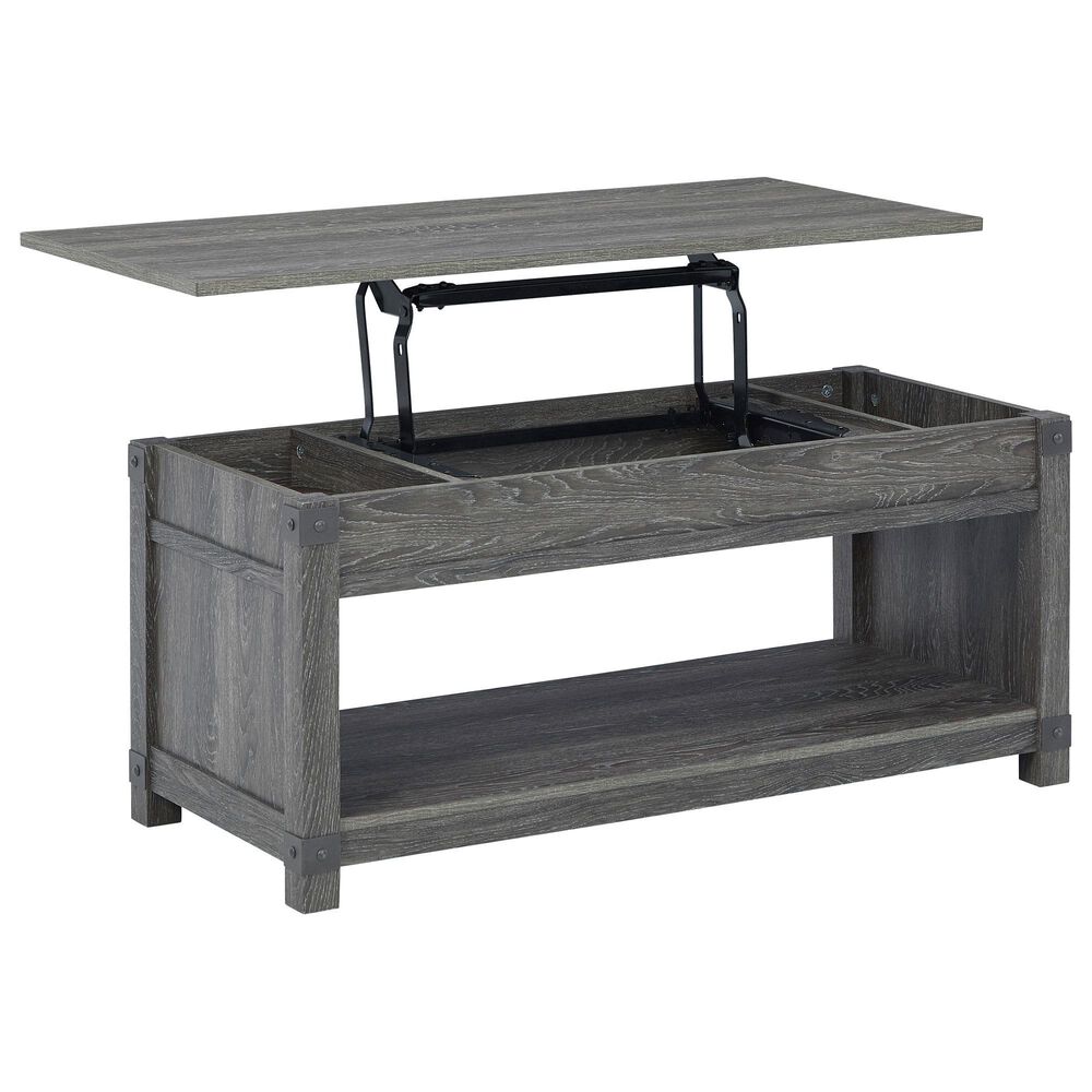 Ashley Freedan Lift-Top Coffee Table in Grayish Brown, , large