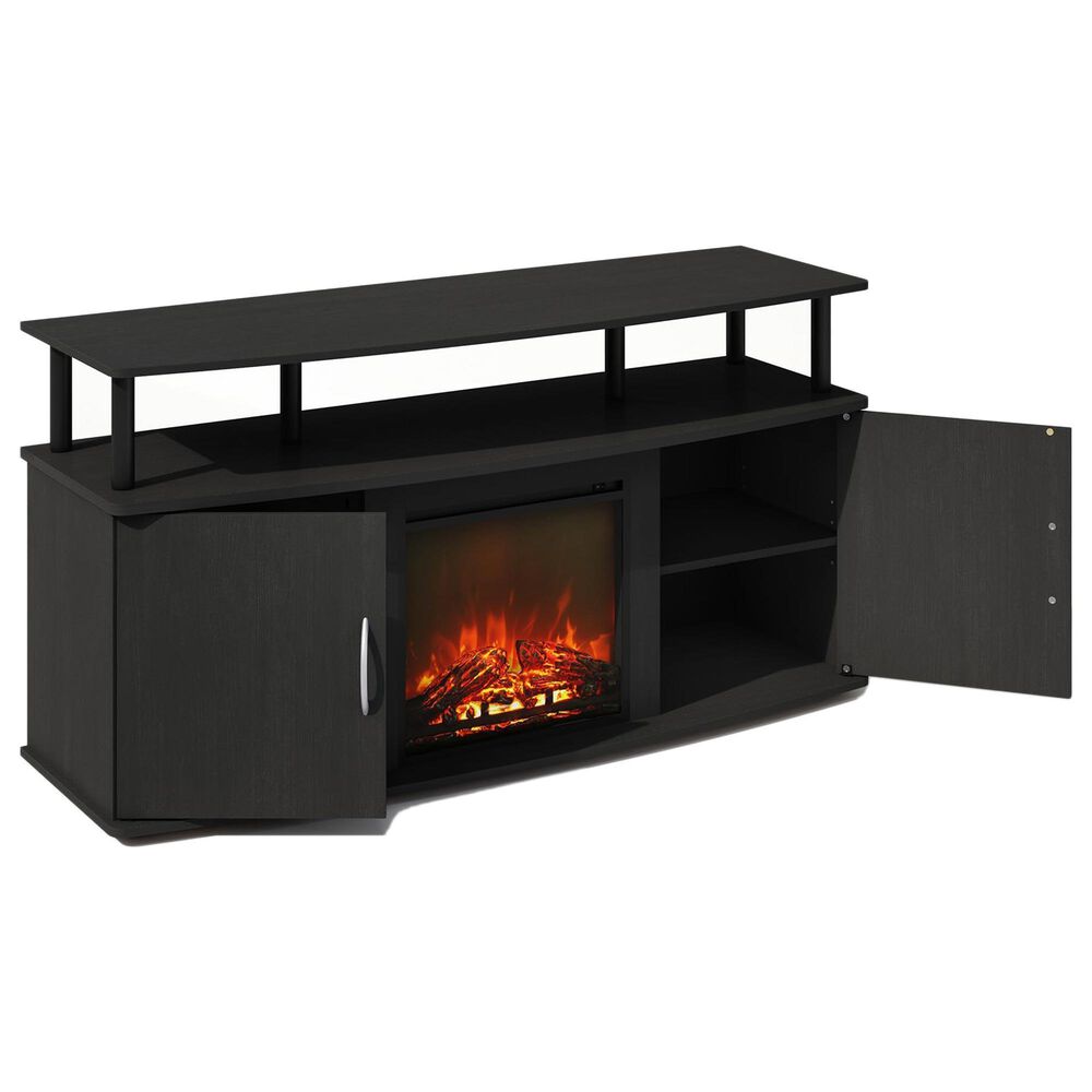 HOMLUX 47" TV Stand with No Heat Electric Fireplace and Two Doors in Americano and Black, , large