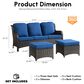 HOMLUX Patio Rattan Sofa Set in Navy Blue, , large