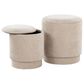 Lumisource Marla 2-Piece Upholstered Ottoman Set in Beige, , large