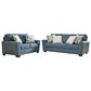 Ashley Cashton Stationary Sofa and Loveseat Set in Blue, , large